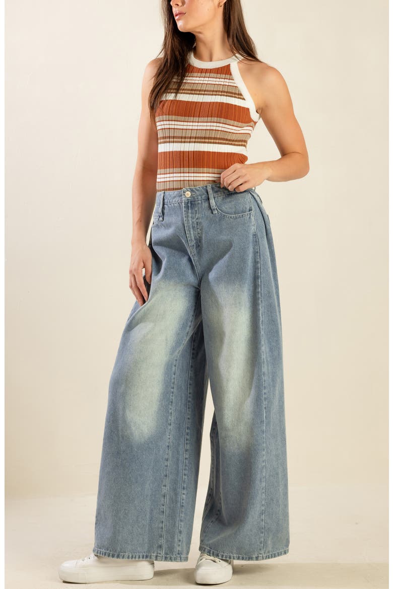 Stripe Rib Tank, Alternate, color, RUST/ TAUPE