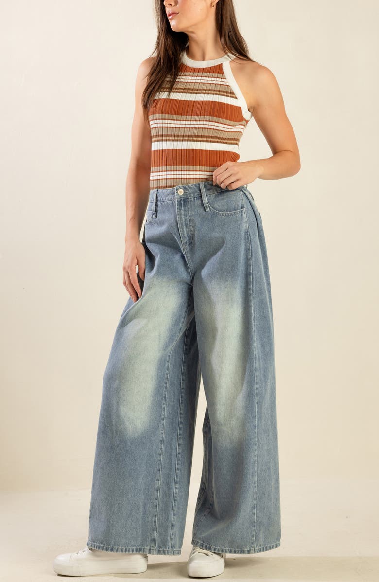 FREEMARKET Stripe Rib Tank, Alternate, color, Rust/ Taupe
