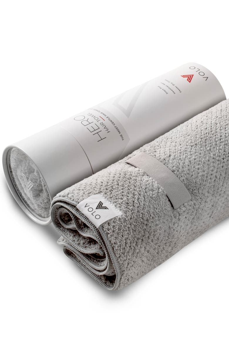 VOLO Super Hero XL Hair Towel, Main, color, Luna Gray