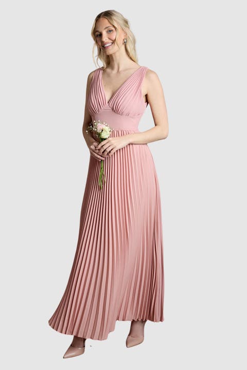 Plunge Neck Maxi Dress