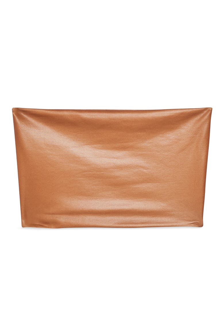 Faux Leather Bandeau Top, Alternate, color, NUDE