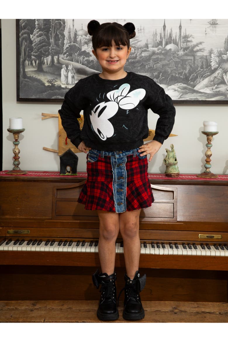 Minnie Mouse Pullover Sweatshirt, Alternate, color, Mickey Minnie Charcoal