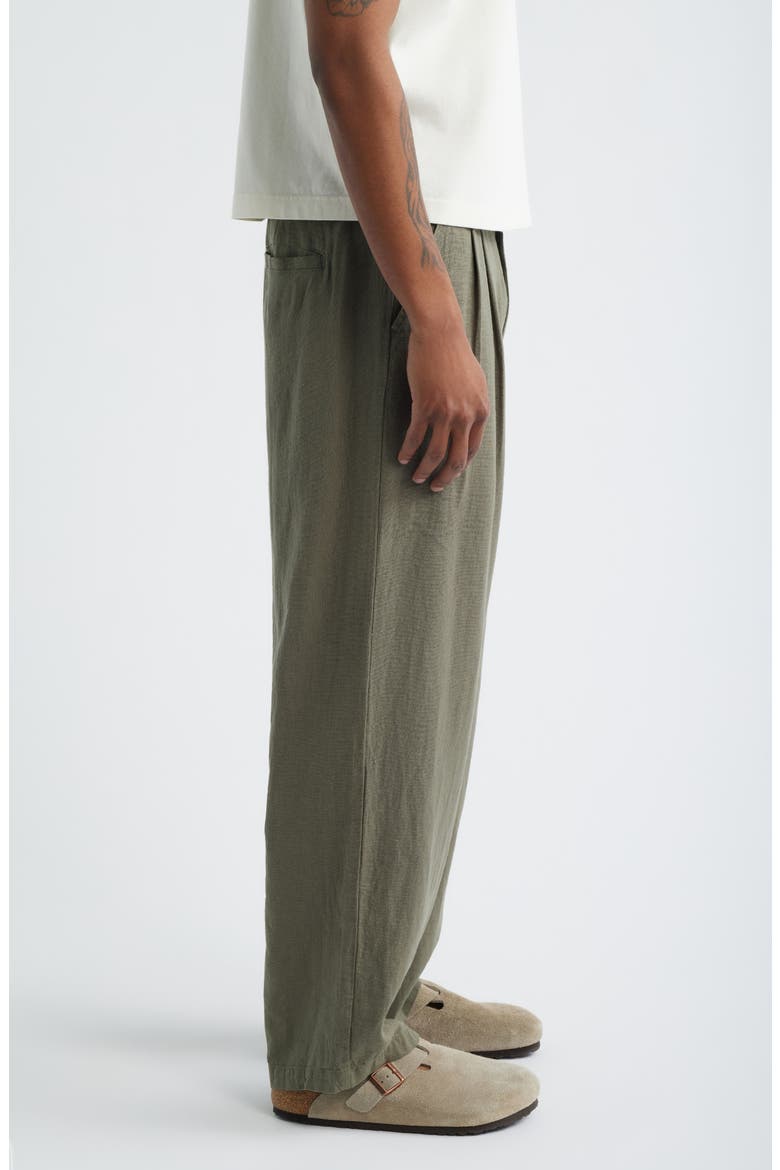 Foster Pleated Linen Blend Pants, Alternate, color, SMOKEY OLIVE