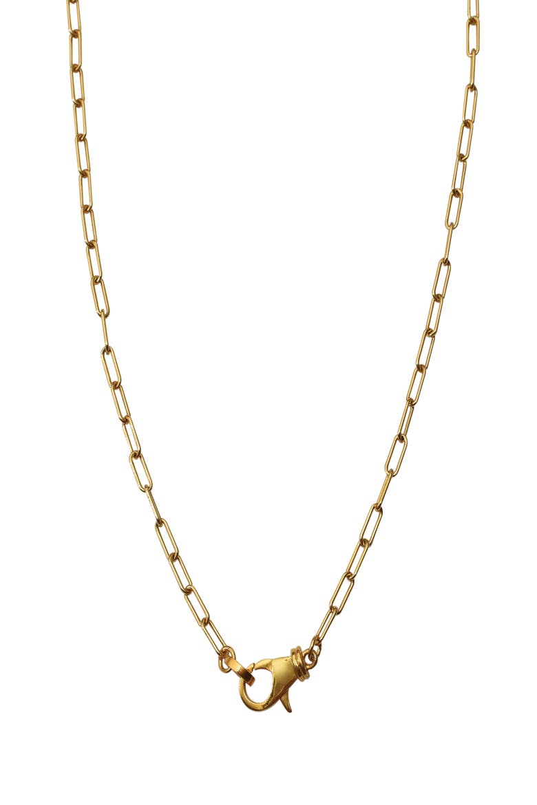 Paperclip Chain Lock Necklace, Alternate, color, GOLD