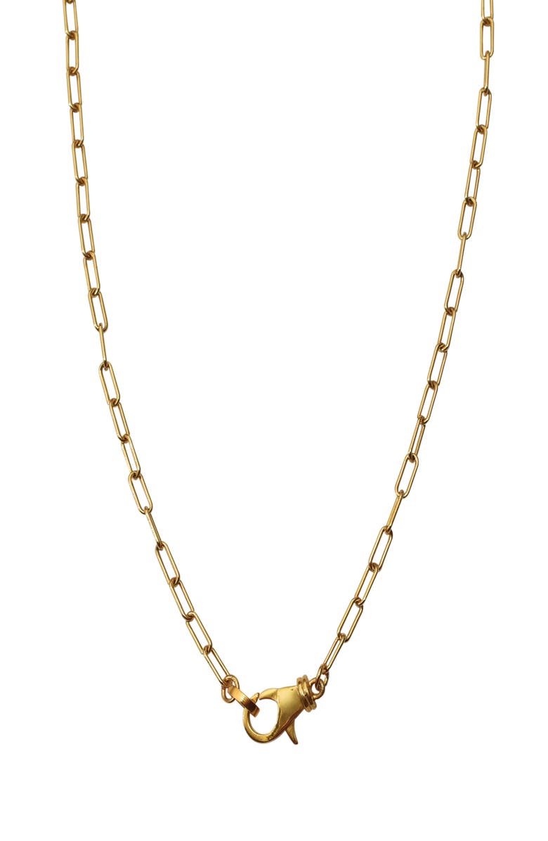 Adornia Paperclip Chain Lock Necklace, Alternate, color, Gold