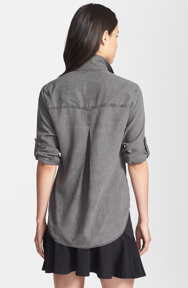 Side Stitch Roll Tab Sleeve Tencel<sup>®</sup> Pullover Shirt, Alternate, color,