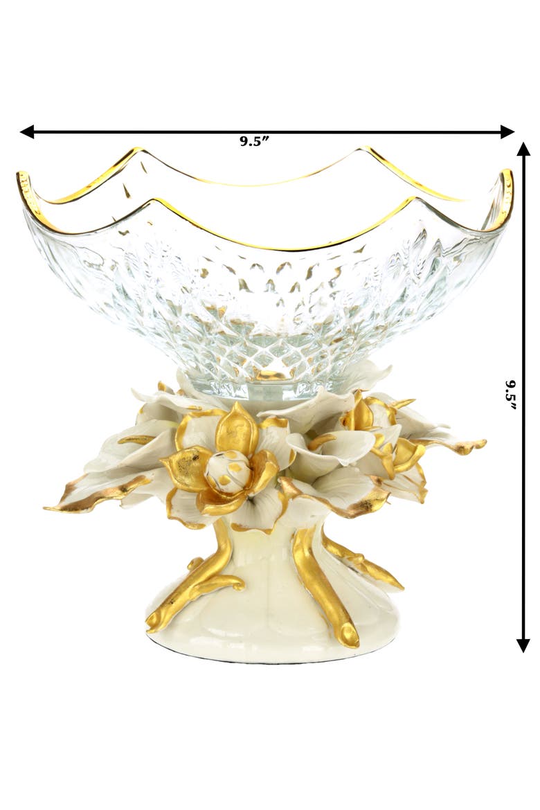 Scalloped Calla Lilly Bowl, Alternate, color, White