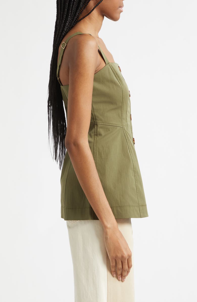 Veronica Beard Kariselle Button-Front Top, Alternate, color, Army