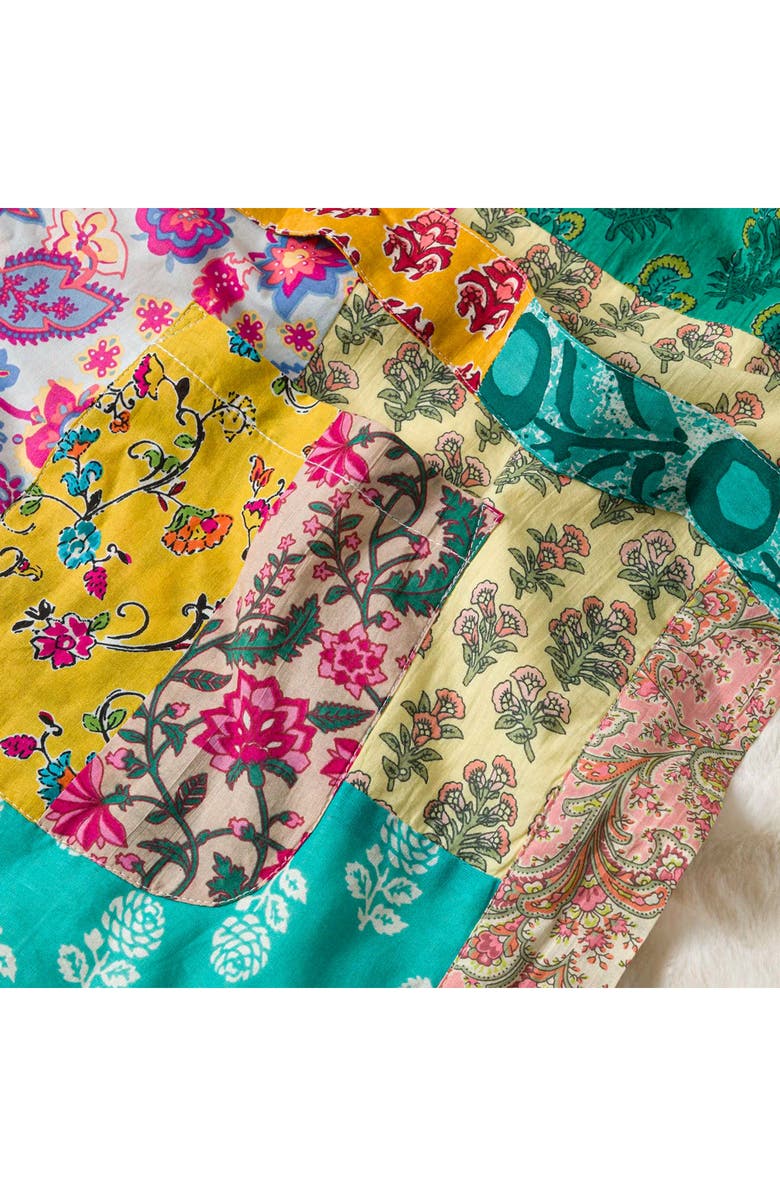 Uncommon Goods Repurposed Sari Fleece Lined Robe, Alternate, color, Multicolored Patchwork