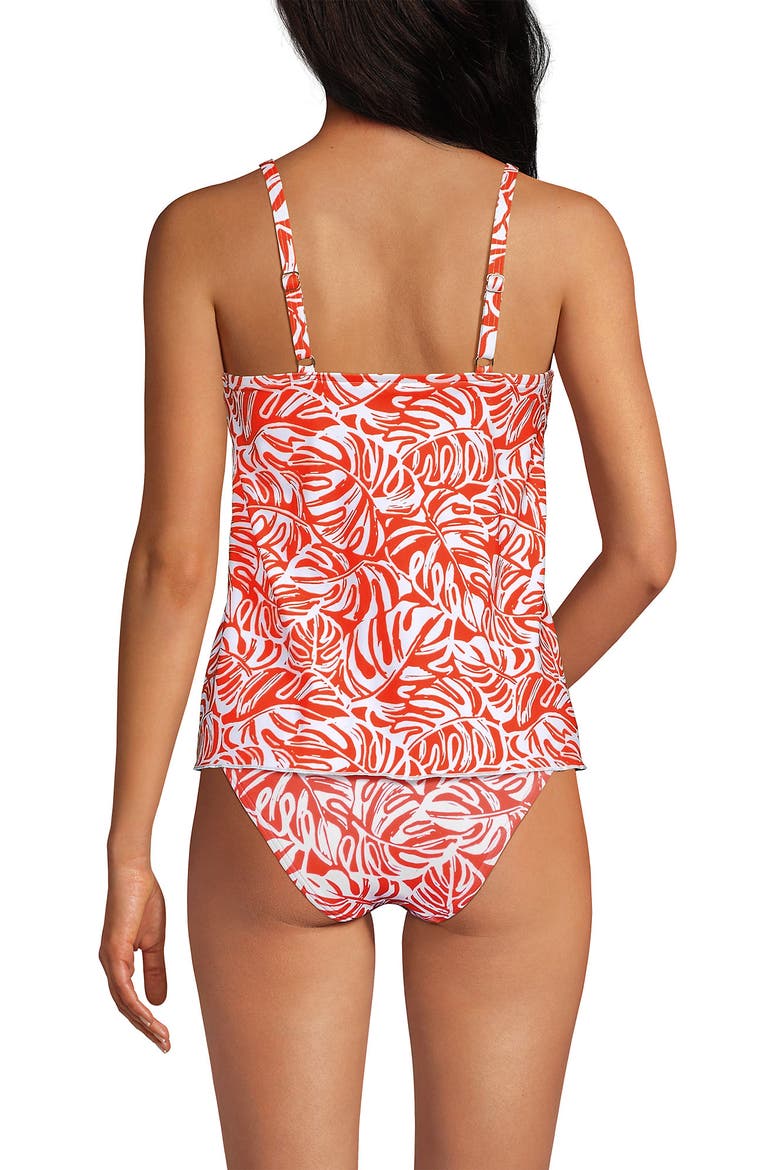 Tulip Hem Tankini Top, Alternate, color, Orange Mini Tropic Leaves