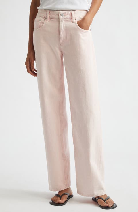Wide Leg Organic Cotton Jeans (Peony)