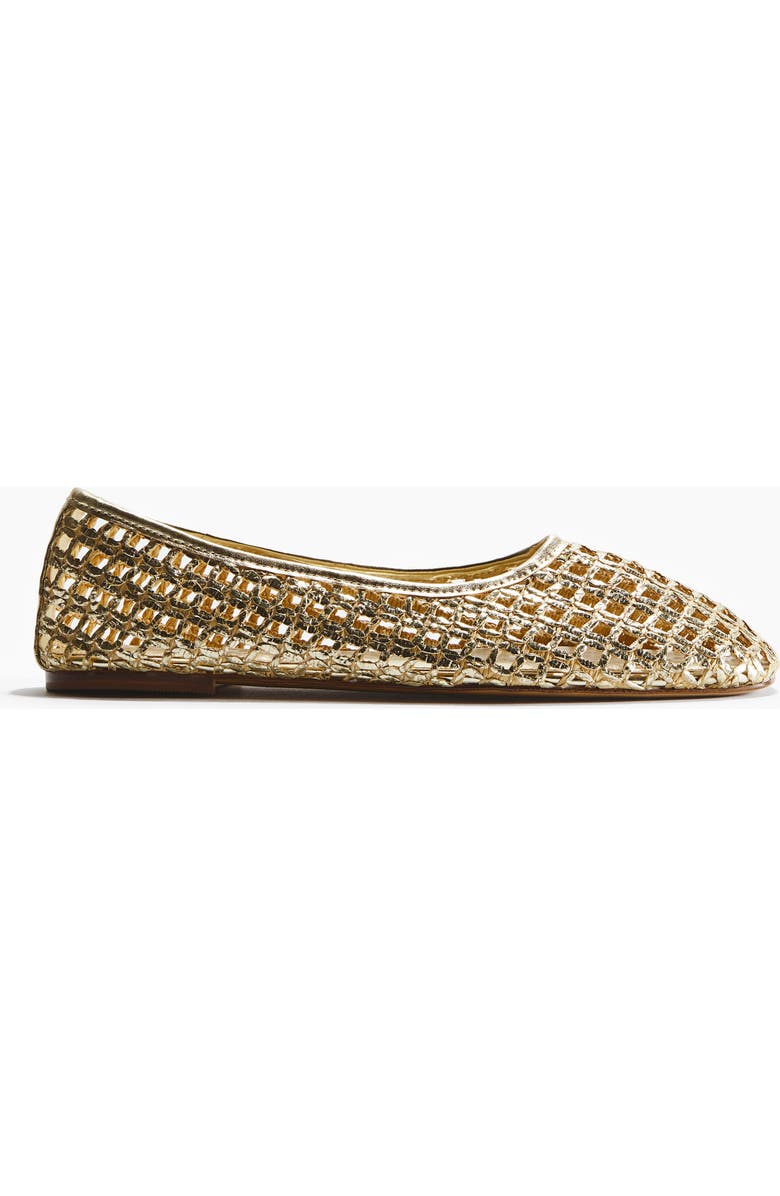 H&M Straw Ballet Flats, Alternate, color, Gold-Colored