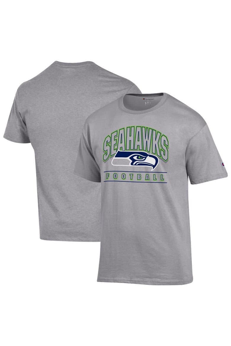 Men's Champion  Heather Gray Seattle Seahawks Football T-Shirt, Main, color, Heather Gray
