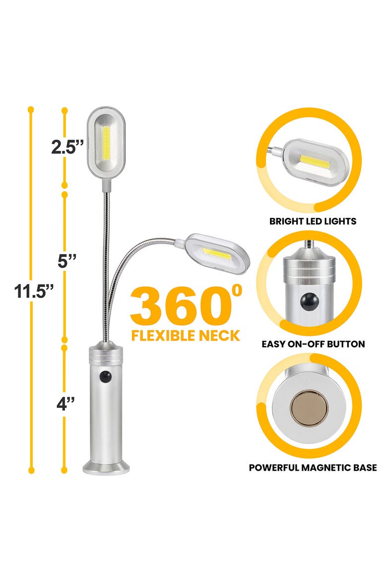 Set of 2 BBQ Grill LED Lights, Alternate, color, SILVER