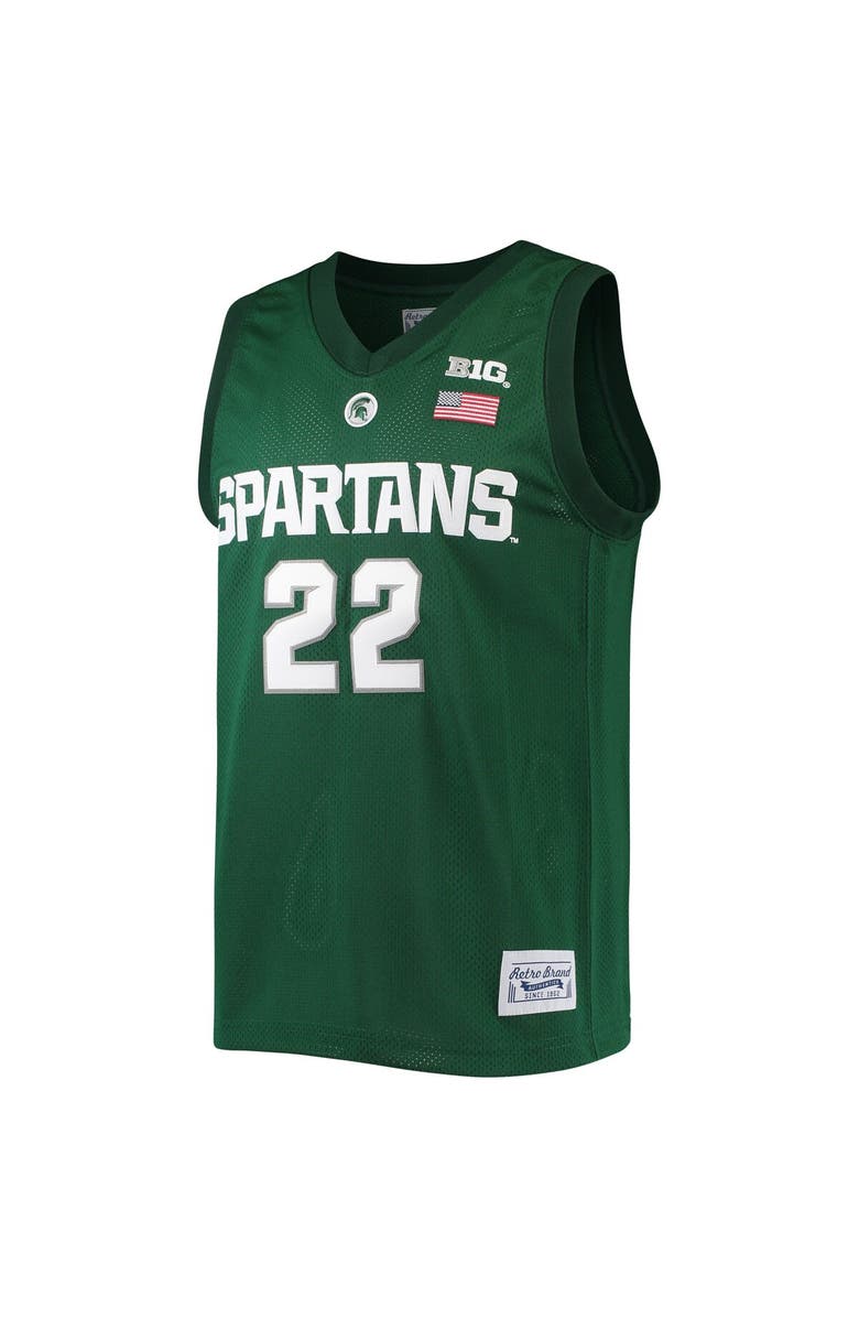 Retro Brand Men's Original Retro Brand Miles Bridges Green Michigan State Spartans Alumni Commemorative Classic Basketball Jersey, Alternate, color, 