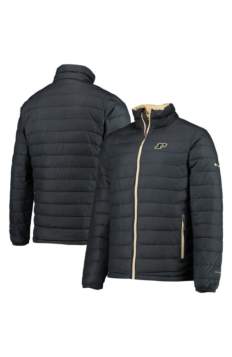 Columbia Men's Columbia Black Purdue Boilermakers Powder Lite Omni-Heat Reflective Full-Zip Jacket, Main, color, 