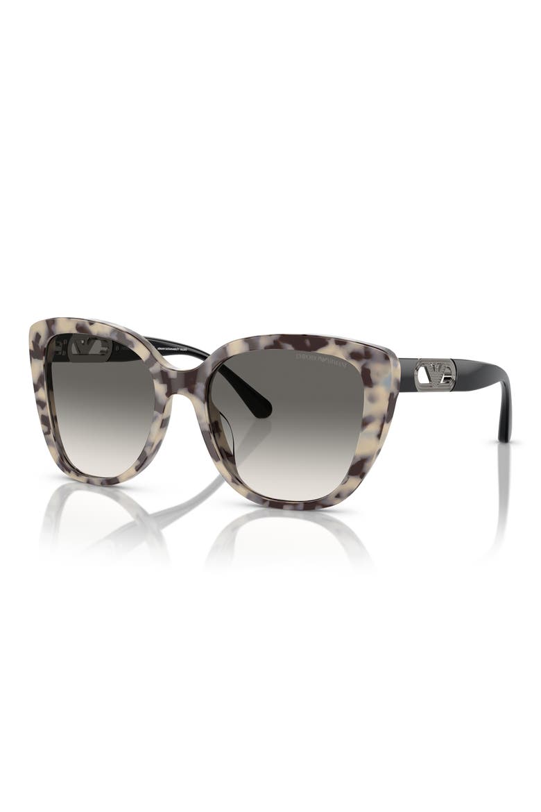 54mm Gradient Butterfly Sunglasses, Alternate, color, HAVANA CREAM / GRADIENT GREY