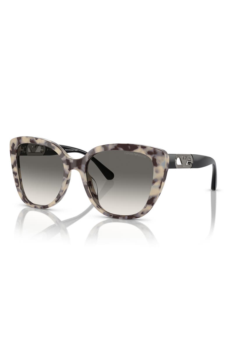 Emporio Armani 54mm Gradient Butterfly Sunglasses, Alternate, color, Havana Cream / Gradient Grey