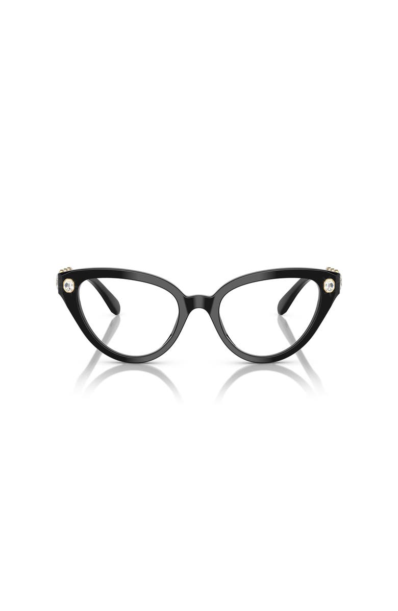 Swarovski 53mm Cat Eye optical glasses, Alternate, color, Black