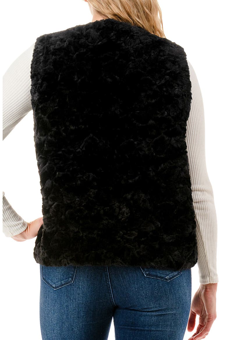Faux Fur Vest, Alternate, color, BLACK