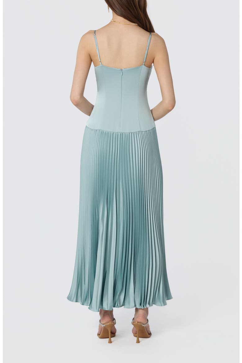 Pleated Drop Waist Dress, Alternate, color, SEAFOAM