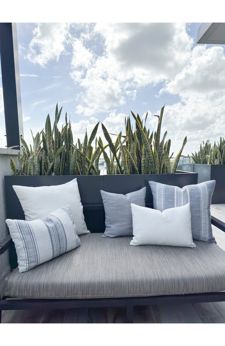 Anaya Beach Club White Stripe Indoor Outdoor Pillow, Alternate, color, White