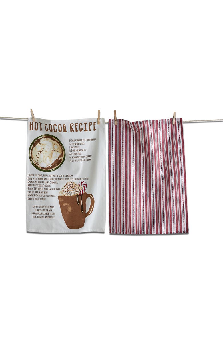 tag Set of 2 Hot Cocoa Recipe Dishtowels Fall Kitchen Textiles, Main, color,