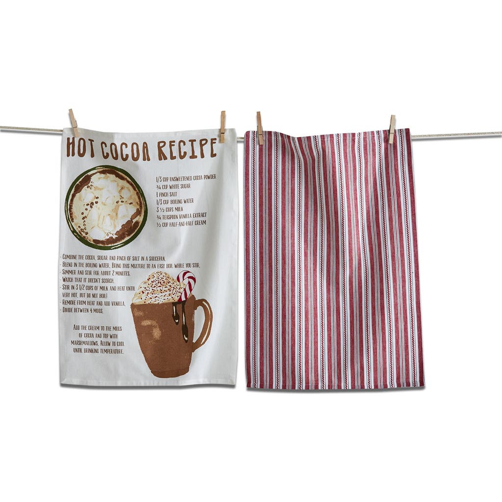 Tag Set Of 2 Hot Cocoa Recipe Dishtowels In Multi