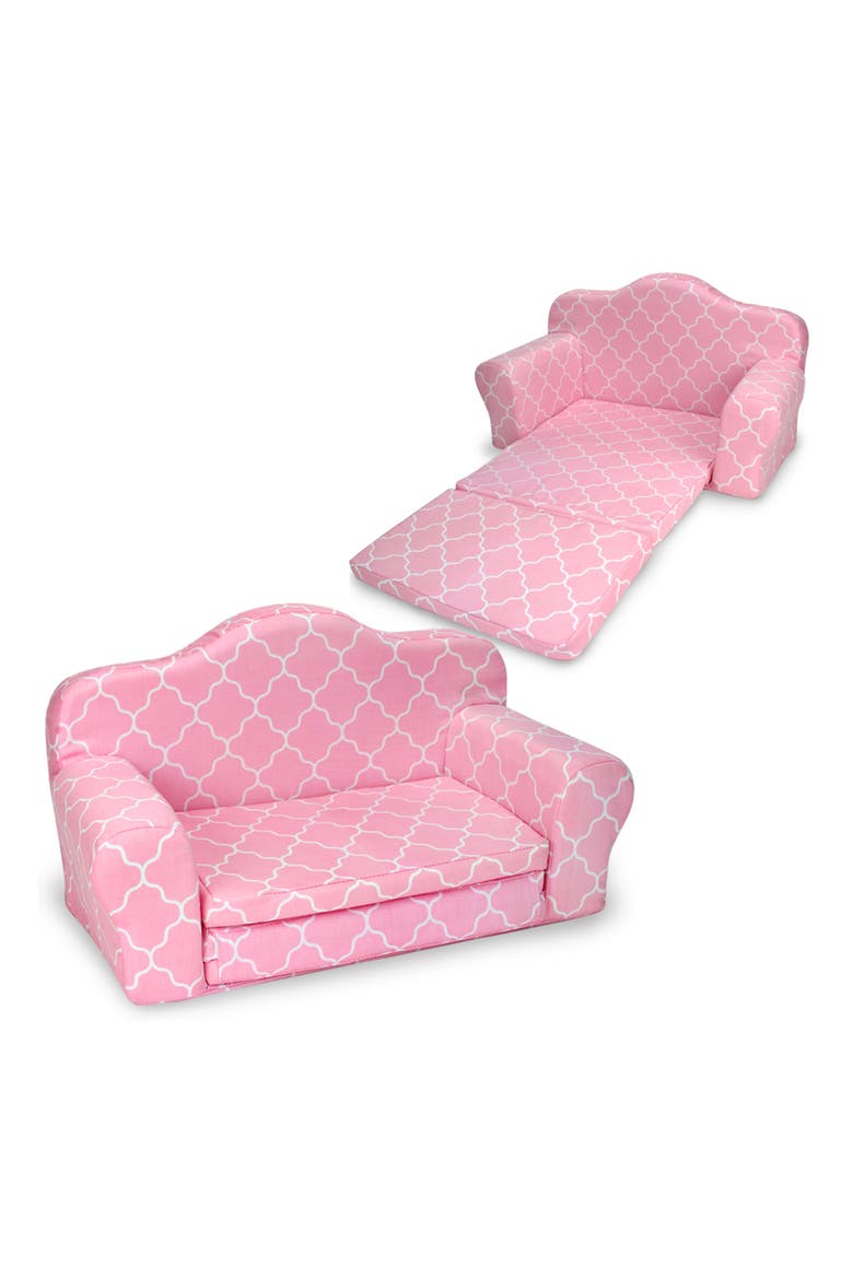 Sophia's Fold-Out Couch, Alternate, color, PINK