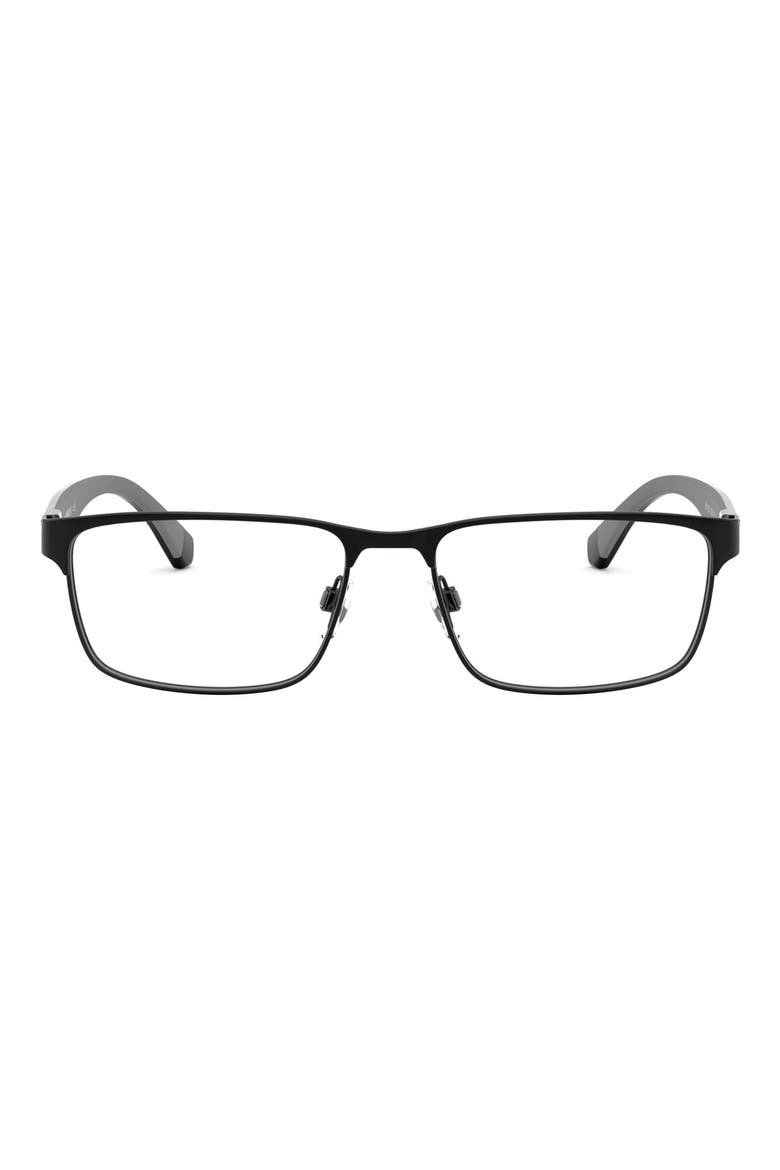 56mm Rectangular Optical Glasses, Main, color, MATTE BLACK