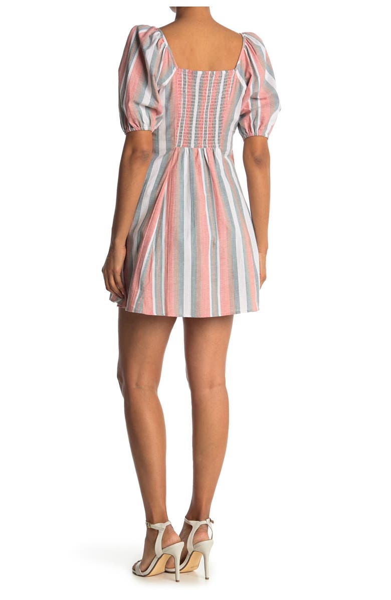 Angie Stripe Puff Sleeve Mini Dress, Alternate, color, 