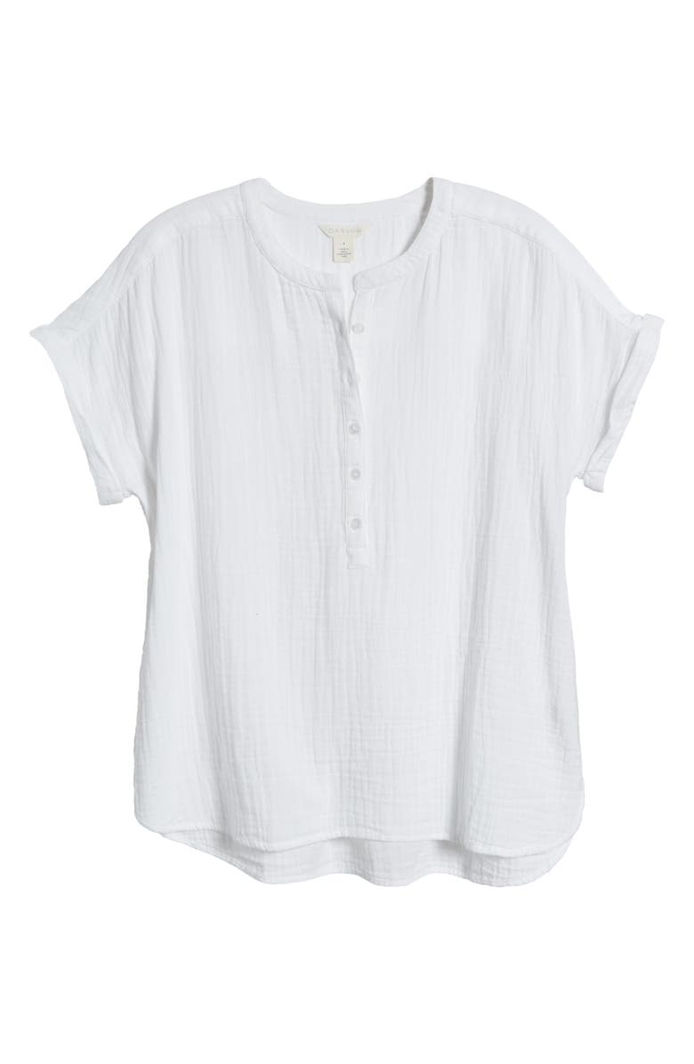 Caslon<sup>®</sup> Cotton Gauze Henley Top, Alternate, color,