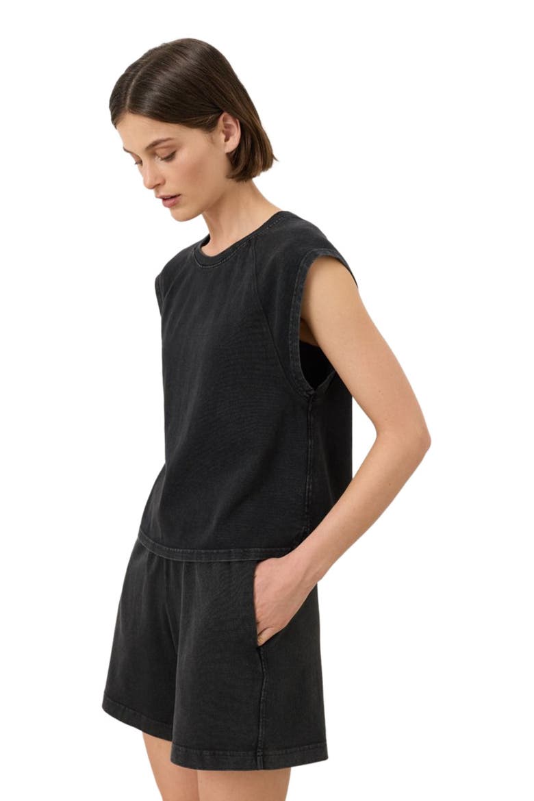 Organic Cotton Weekends Raglan Muscle Tee, Alternate, color, Washed Black