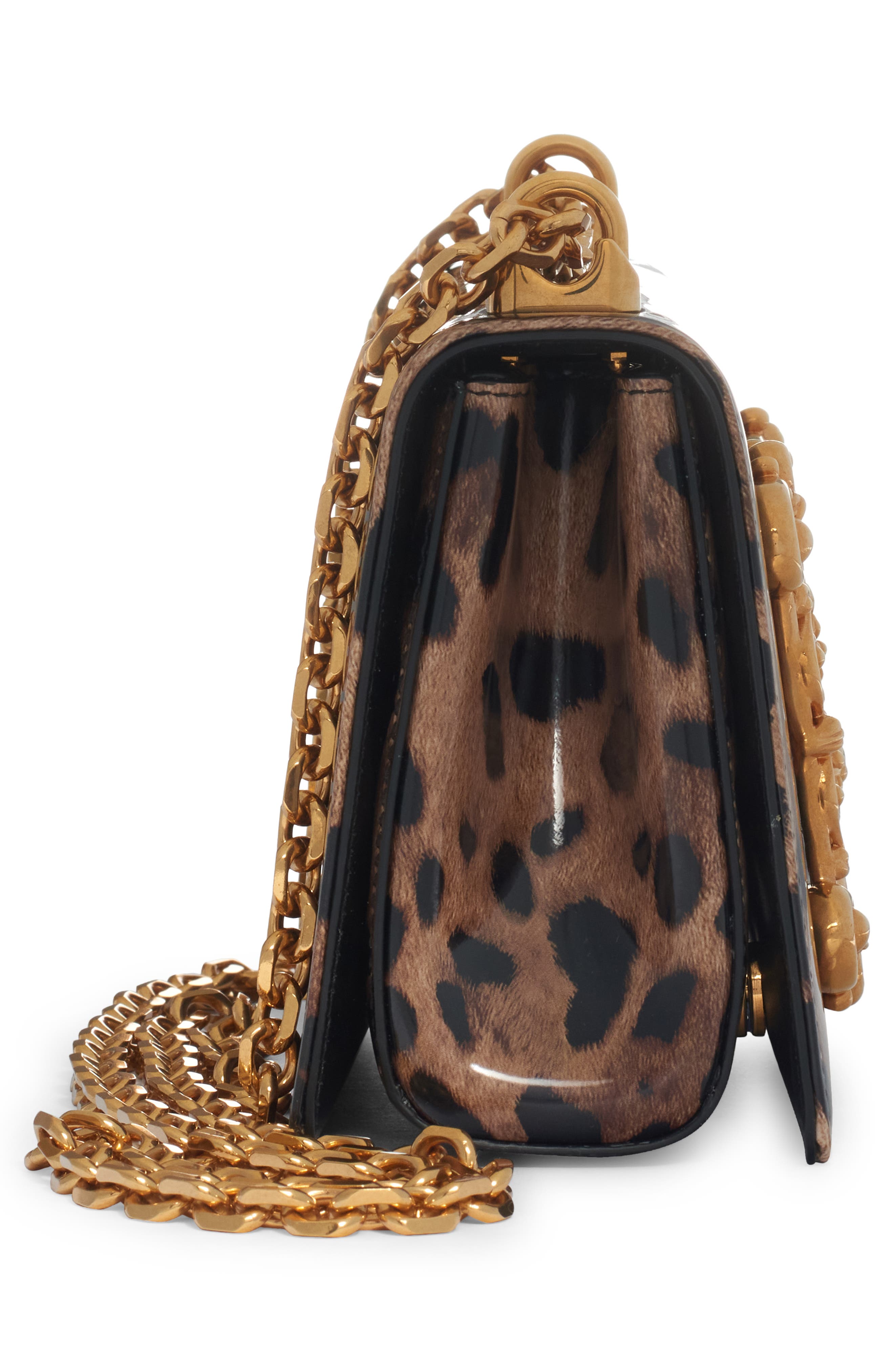 Dolce&Gabbana DG Girls Leopard Print Leather Shoulder Bag, Alternate, color, Leo