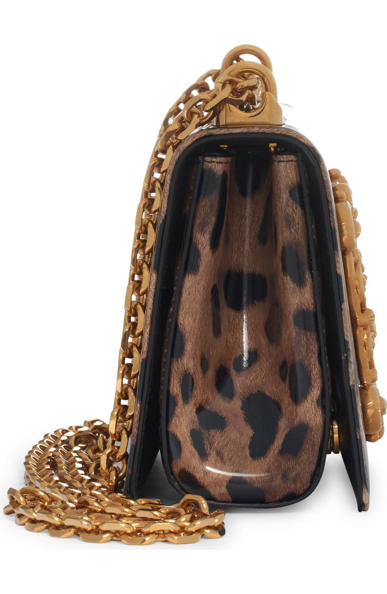 Dolce&Gabbana DG Girls Leopard Print Leather Shoulder Bag, Alternate, color, Leo
