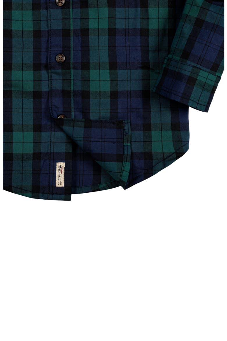 Boys' Organic Stretch Poplin Shirt, Kids, Alternate, color, Black Watch Tartan