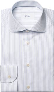Eton Slim Fit Striped Cotton Dress Shirt