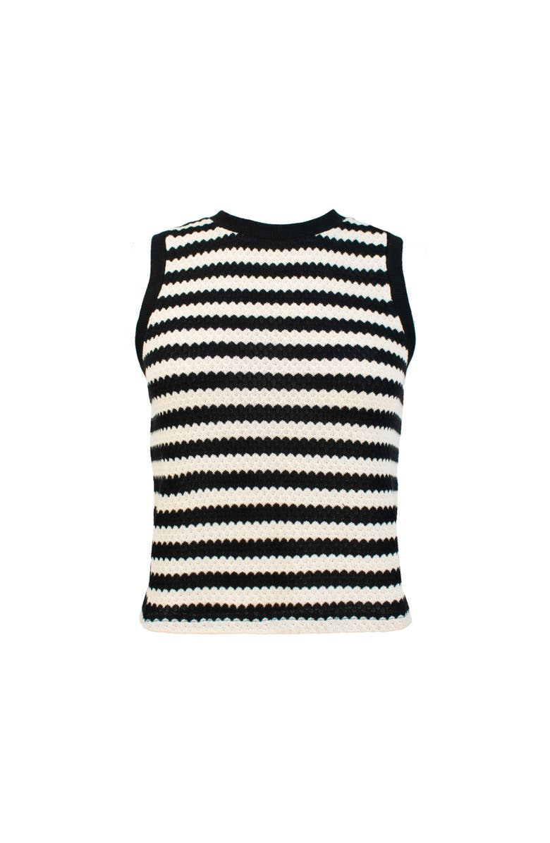 Ro&Zo Stripe Knit Shell Top, Alternate, color, Black
