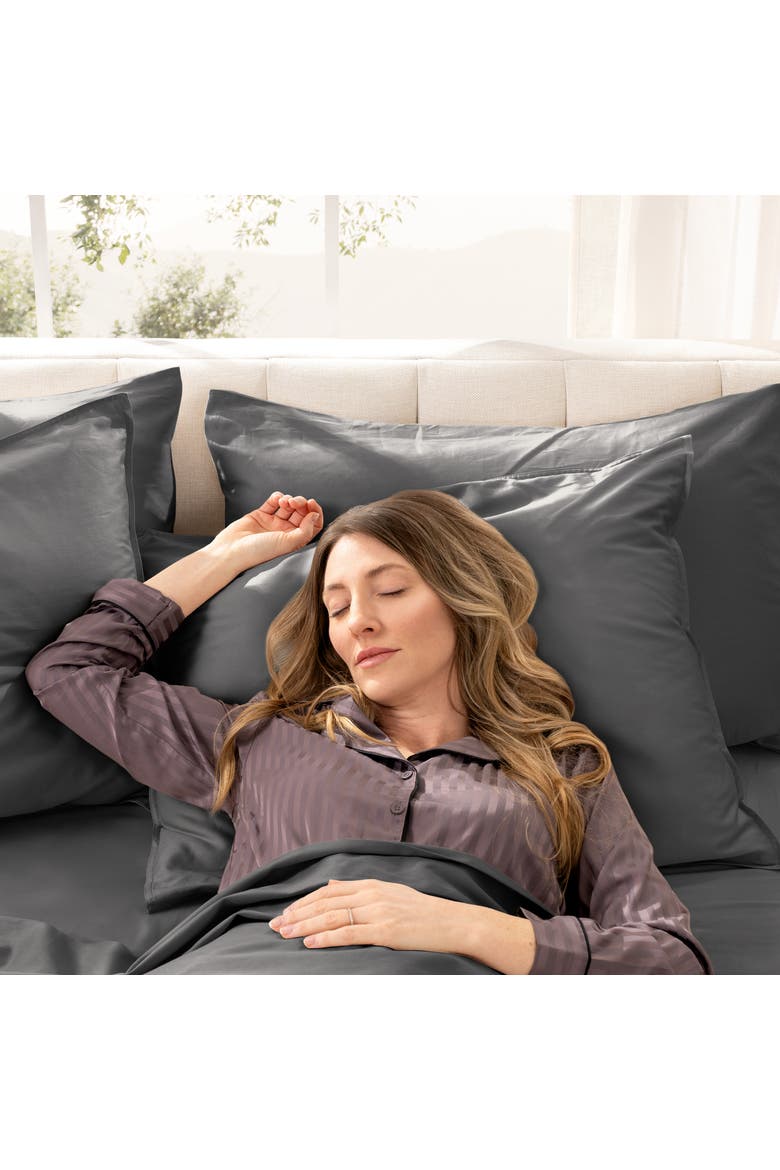 400 Thread Count Organic Cotton Sateen Pillowcase Set, Alternate, color, Grey