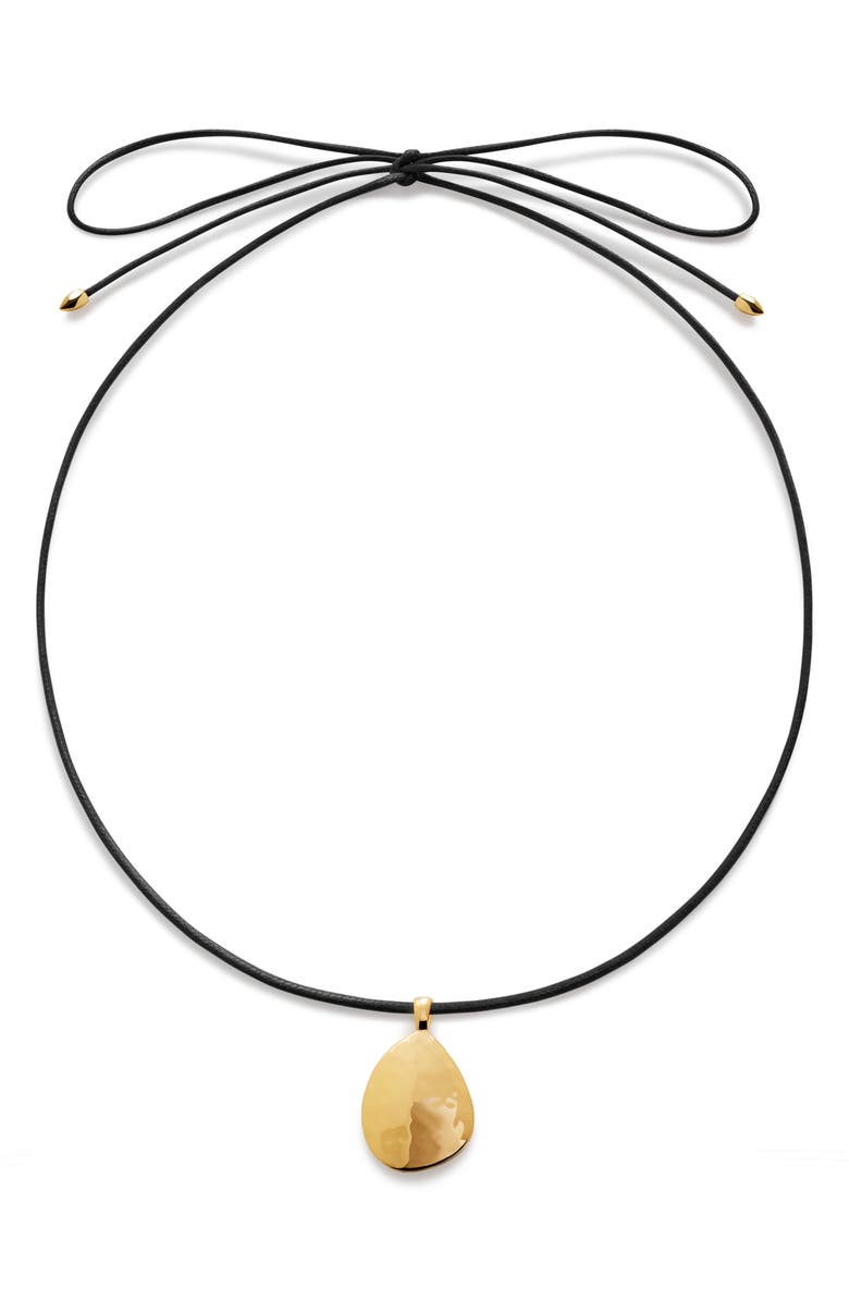 Monica Vinader Deia Pebble Locket Cord Necklace, Main, color, 18Ct Gold Vermeil