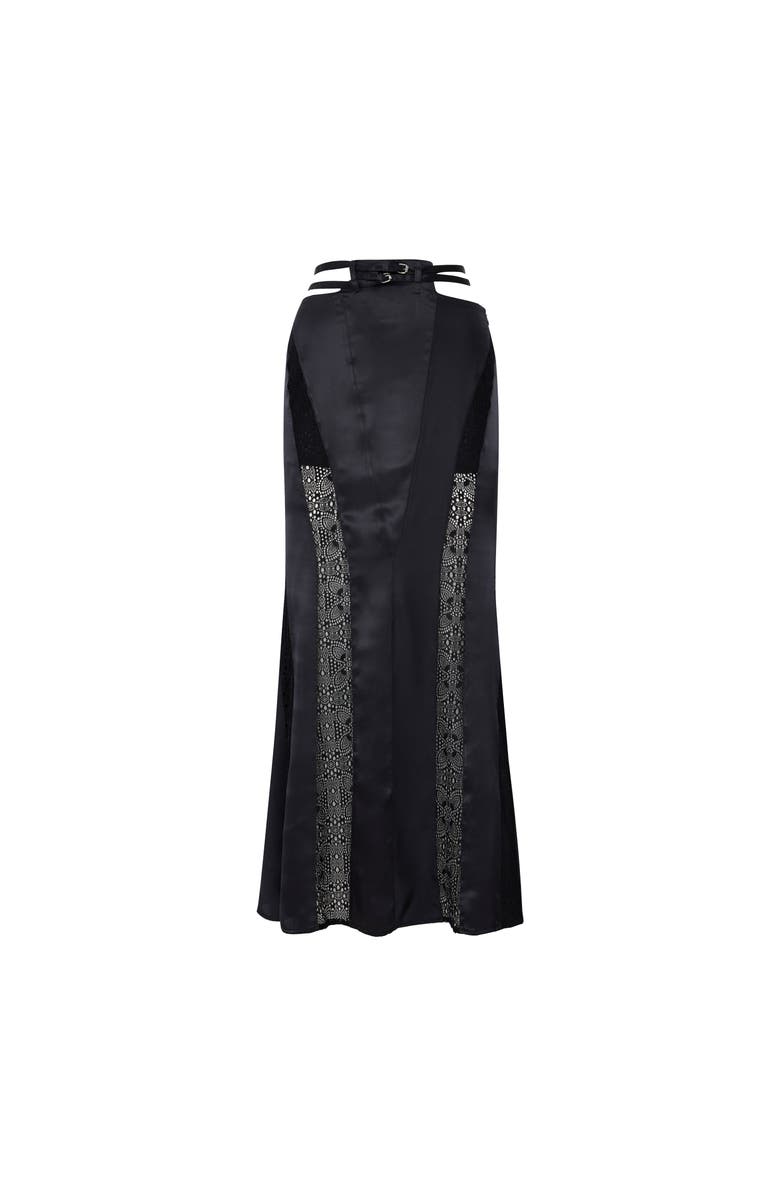 PCFG Pure Silk Long Skirt, Main, color, Black