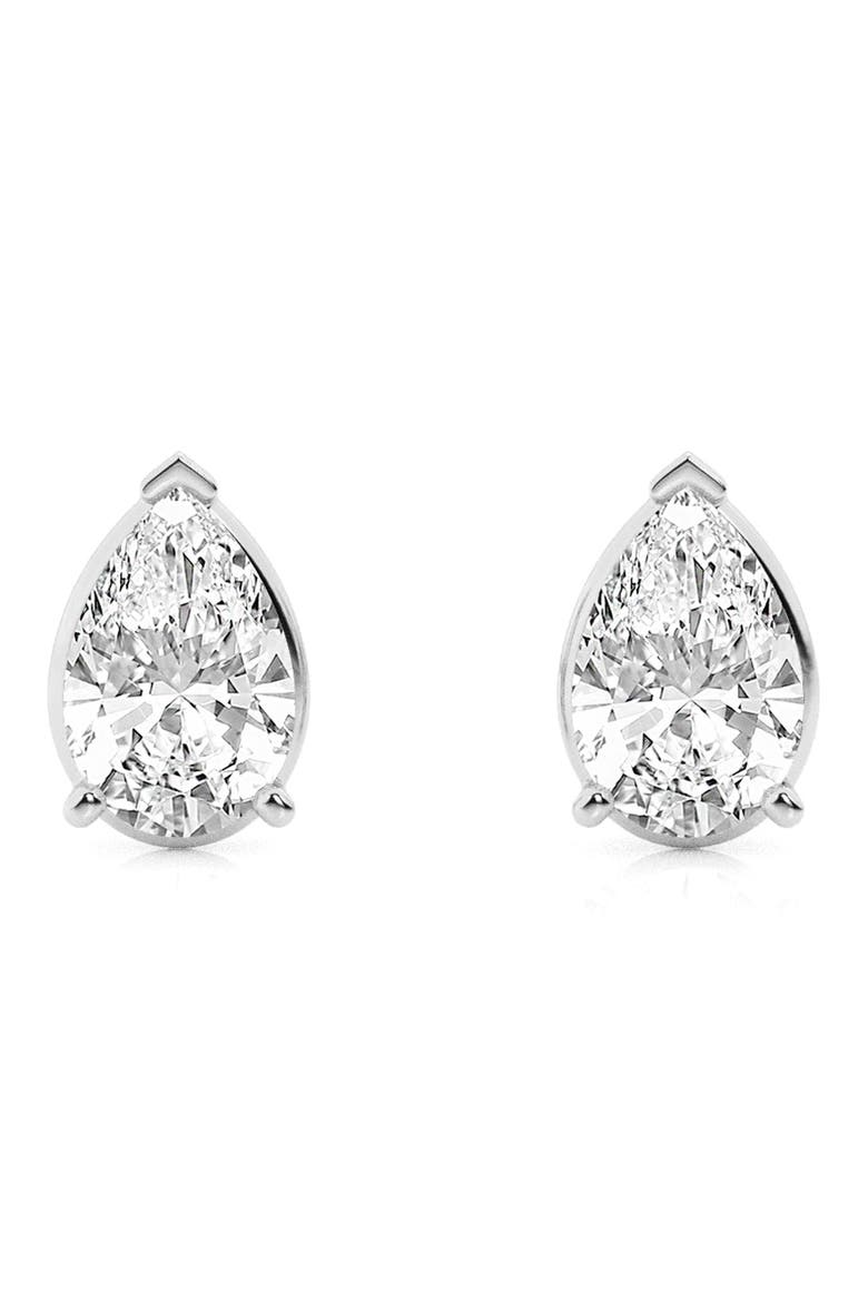 Pear Cut Lab Created Diamond Stud Earrings - 1.0ctw, Alternate, color, 1 CTW WHITE GOLD