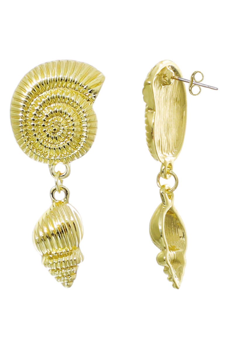 Adornia Shell Drop Earrings, Alternate, color, Gold