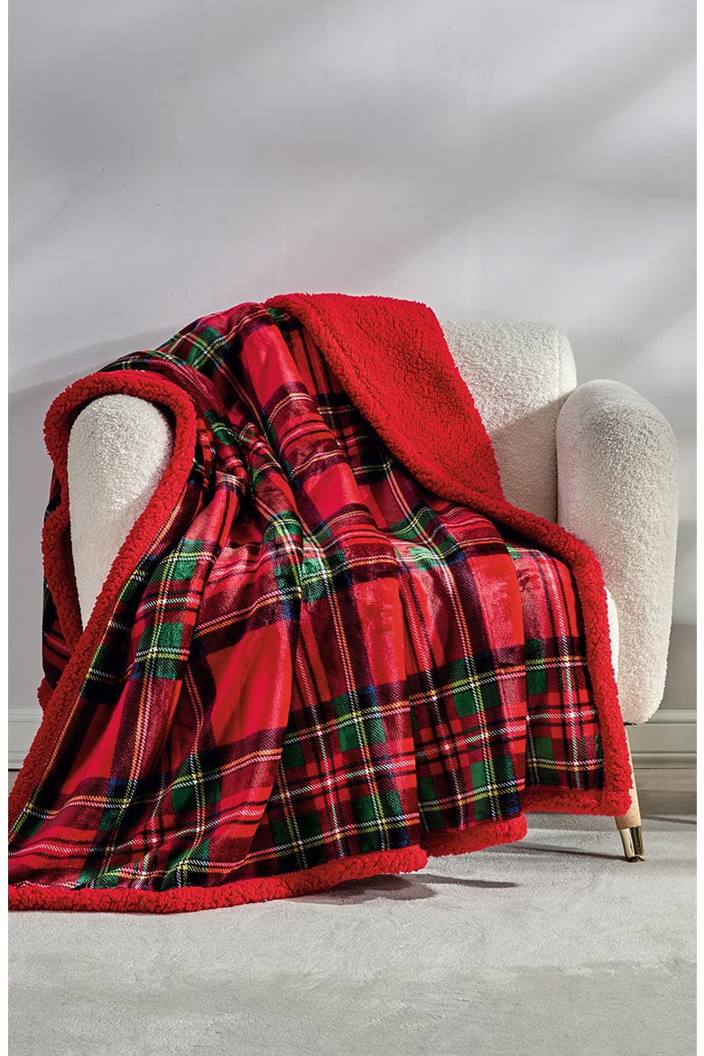 Christmas Poinsettia Throw Blanket, Alternate, color, RED