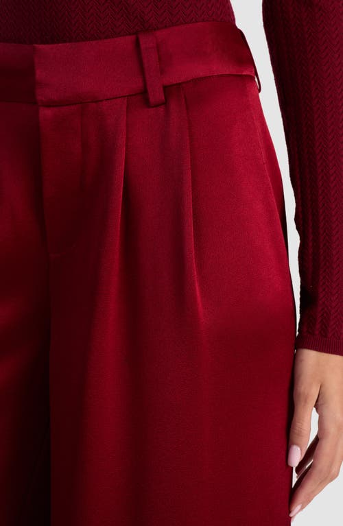 Alice And Olivia Kennedy Pleated Wide Leg Pants In Red