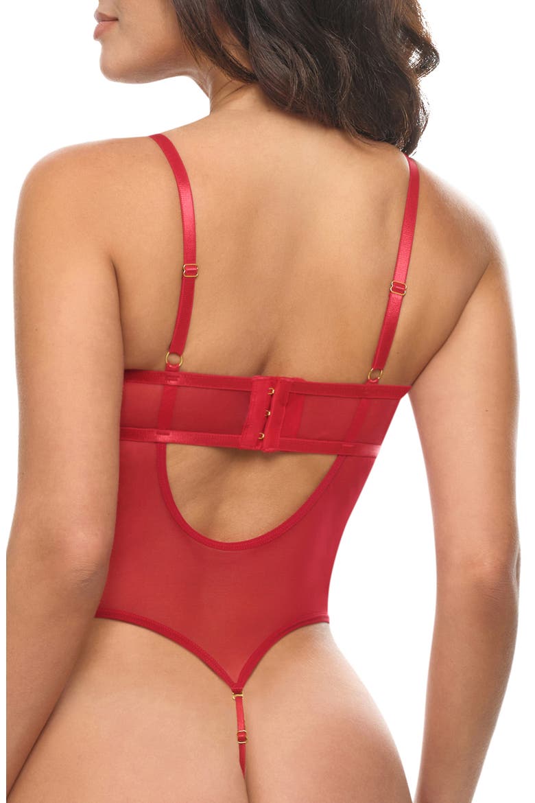 Mariah Embroidered Mesh Teddy, Alternate, color, CHERI GIRLITUDE 046/ RED