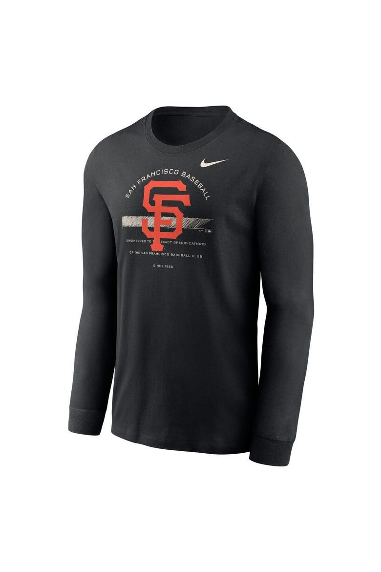 Men's Nike Black San Francisco Giants Over Arch Performance Long Sleeve T-Shirt, Alternate, color, Black
