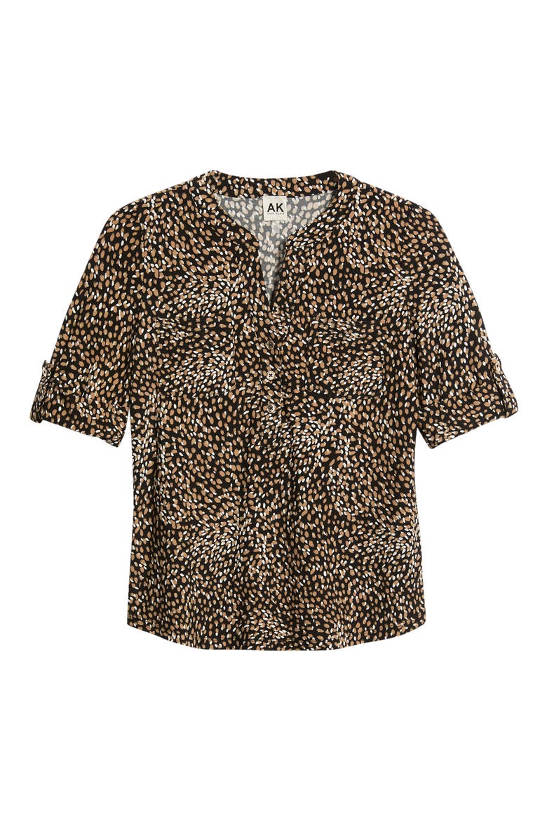 Print Roll Tab Top, Alternate, color, ANNE BLACK MULTI