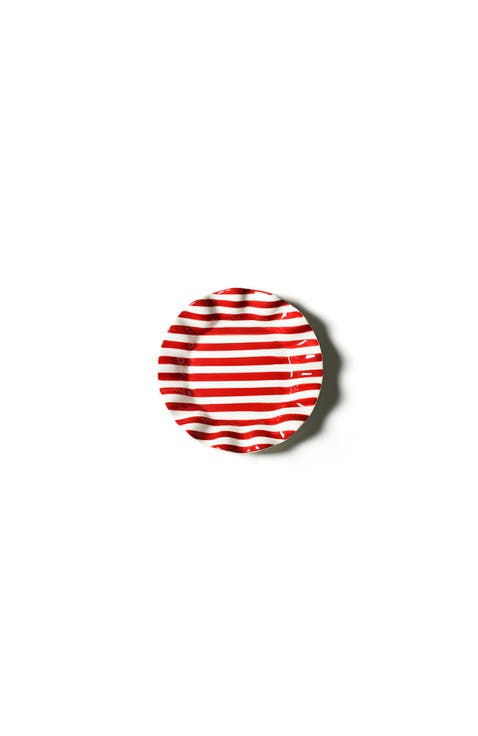Red Stripe Ruffle Salad Plate