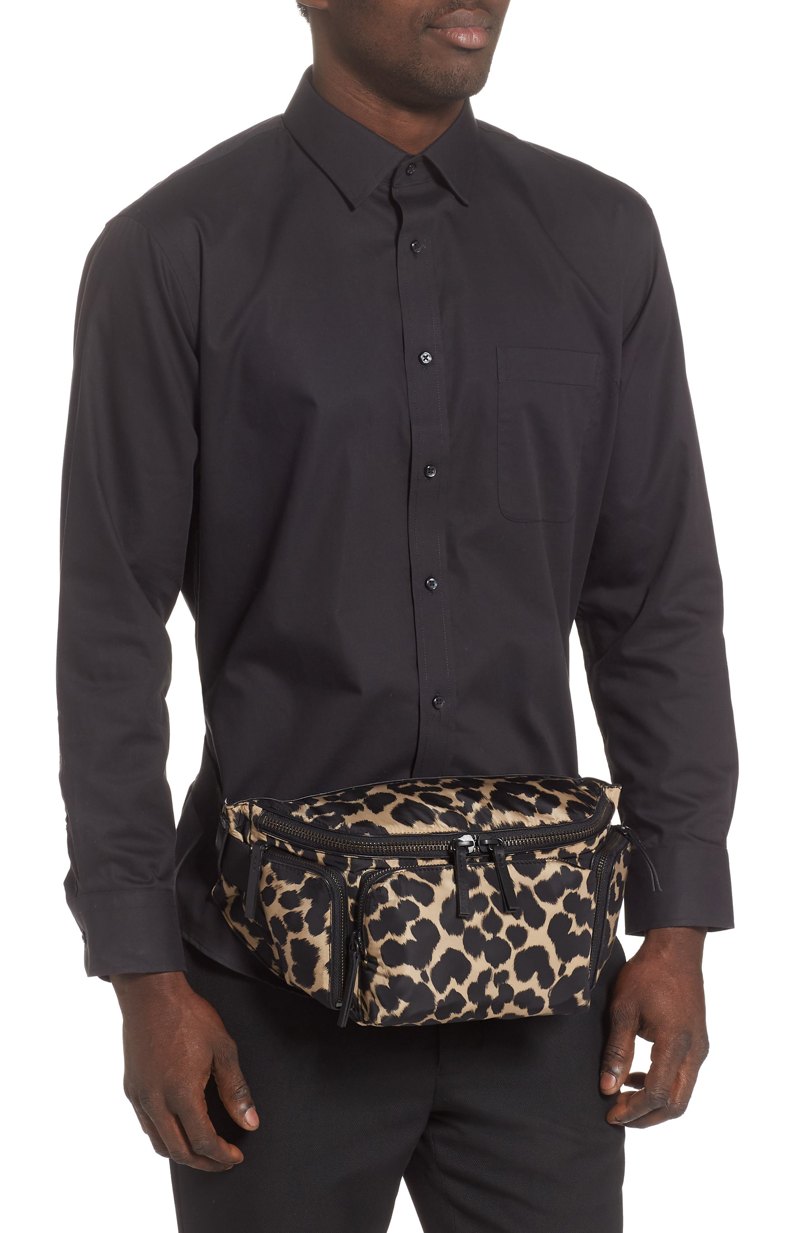 Dries Van Noten Leopard Print Belt Bag, Alternate, color, 